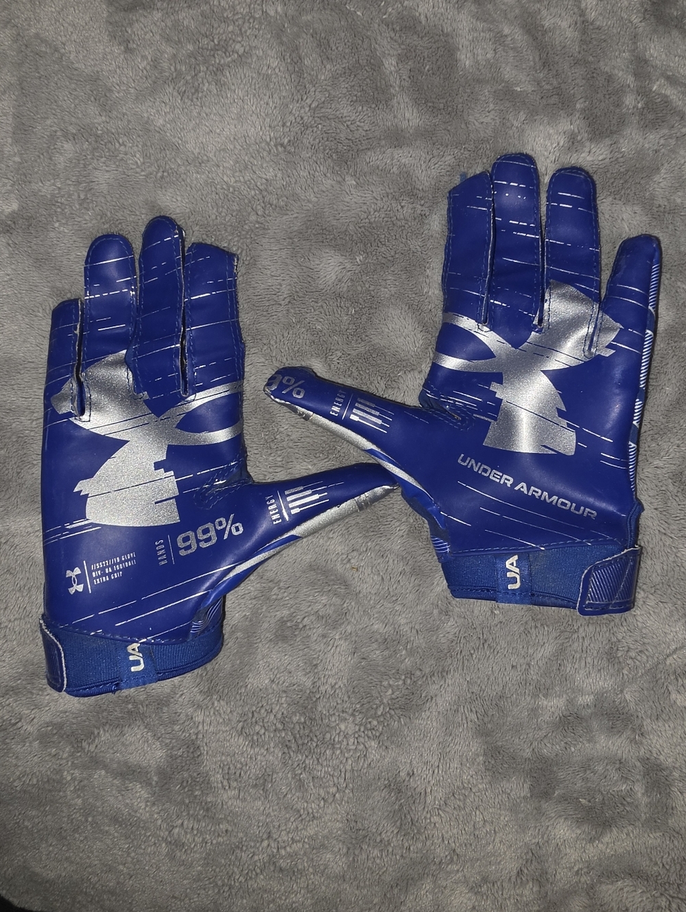 Under Armour Blue Grip Training/Football Gloves
